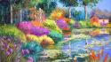 Paintings nature multicolor flowers wallpaper