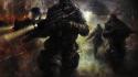 Soldiers video games guns artwork wallpaper