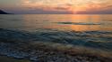 Sunset landscapes nature shore sea wallpaper
