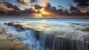 Sunset ocean clouds nature skyscapes sea wallpaper