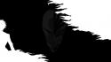 Bleach kurosaki ichigo silhouette grayscale manga hollow mask wallpaper