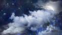 Clouds stars digital art skyscapes wallpaper