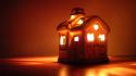 Glass houses decoration candles ornaments wallpaper