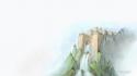 Mountains castles minimalistic cliffs drawings waterfalls wallpaper