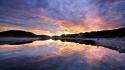 Sunset landscapes nature lakes skyscapes reflections sea wallpaper