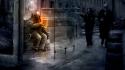 Bus stop homeless person vitaly s alexius wallpaper