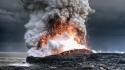 Nature volcanoes lava smoke hawaii eruption magma wallpaper