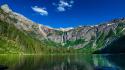 Trees forest rocks usa lakes reflections montana wallpaper