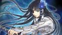 Art anime girls swords phantasy star blue wallpaper