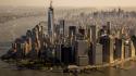 Manhattan new york city usa aerial view wallpaper