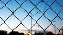 Sunrise fences skyscapes chain link fence wallpaper