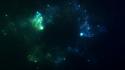 Green blue outer space stars digital art background wallpaper