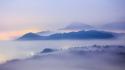 Mountains landscapes cityscapes fog wallpaper