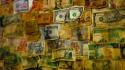 Paper money dollar bills collage currency wallpaper