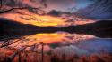 Sunset scenic lakes wallpaper