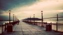 Abstract vintage pier wallpaper