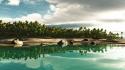 Landscapes beach tropical islands digital art 3d reflections wallpaper
