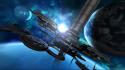 Outer space planets station wallpaper