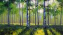 Paintings landscapes forest wallpaper