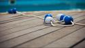 Blue dock summer vacation swimming pools ropes wallpaper