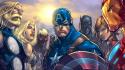 Comics thor captain america marvel ultimates avengers wallpaper