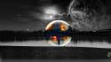Sun cityscapes planets moon bubbles lakes selective coloring wallpaper