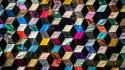 Abstract multicolor cubes 3d quilt cloths wallpaper
