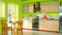 Houses kitchen furniture modern wallpaper