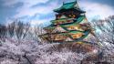 Japan sakura castle wallpaper