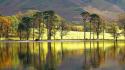 Mountains landscapes trees england lakes reflections wallpaper