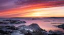 Sunset landscapes nature snow beach sweden rocks evening wallpaper