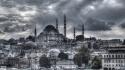 Turkey istanbul hdr photography mosque eminonu wallpaper