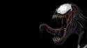 Venom tongue teeth marvel comics black background wallpaper