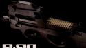 Black dark p90 assault rifle wallpaper