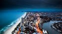 Cityscapes australia nighttime gold coast wallpaper