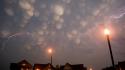 Clouds storm houses lightning skyscapes bolts wallpaper