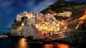 Italy city lights amalfi coast wallpaper