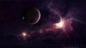 Outer space stars planets digital art moons nocturnal wallpaper