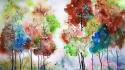 Paintings trees artwork watercolor wallpaper