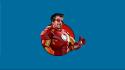 Tony stark thumbs up simple background blue wallpaper