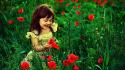 Baby red flowers wallpaper