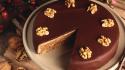 Chocolate food walnuts cakes wallpaper