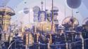 Futuristic buildings kingdom science fiction dome arsenixc wallpaper