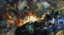 Guns dystopia fire destruction science fiction artwork wallpaper