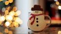 Happy christmas bubbles noel smiling snowman wallpaper