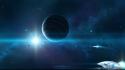 Stars planets digital art science fiction moons wallpaper