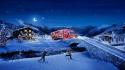 Winter snow stars trucks bridges moonlight coca-cola children wallpaper