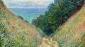 French traditional art claude monet trails impressionism wallpaper