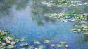 French traditional art reflections claude monet impressionism wallpaper