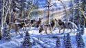 Paintings animals wolves wallpaper